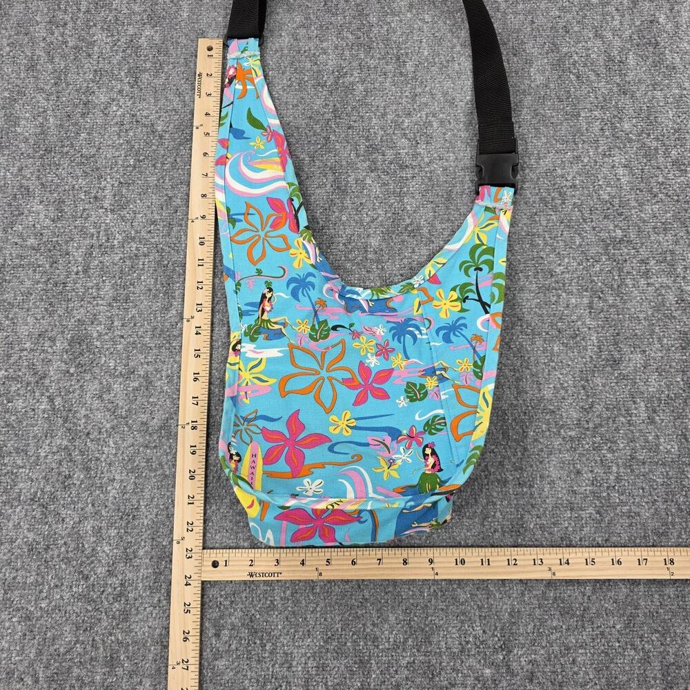 Island Aloha Wear Sling Bag Womens Medium Blue Hawaiian Crossbody Made USA - Picture 15 of 16